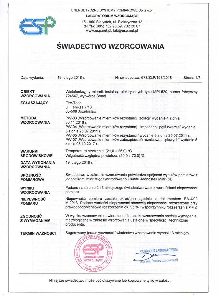 wzorcowanie MPI 1